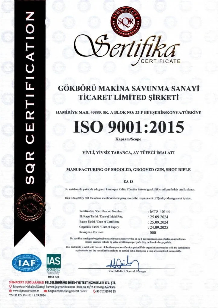 Gokboru Arms ISO 9001